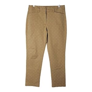 Land's End Women's Mid Rise Polka-dot Preppy Straight Leg Ankle Academia Pants